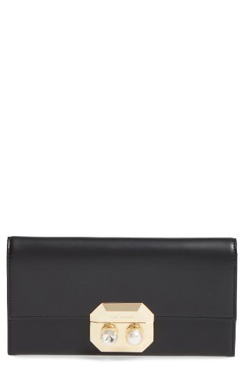 Women's Ted Baker London Foldover Matinee Wallet - Black