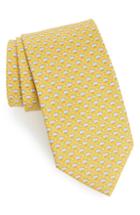 Men's Salvatore Ferragamo Giusto Print Silk Tie, Size - Yellow