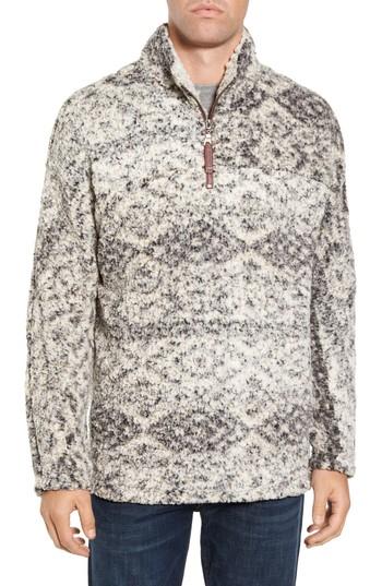Men's True Grit Print Frosty Tipped Quarter Zip Pullover, Size - Brown