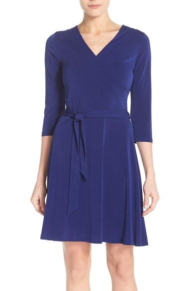 Women's Leota Jersey Faux Wrap Dress - Blue