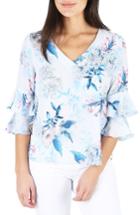 Women's Kut From The Cloth Vesna Ruffle Sleeve Top - Blue