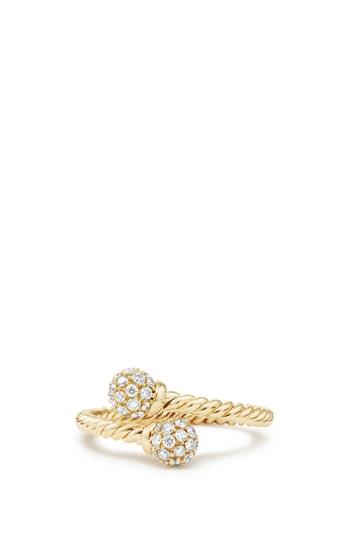 Women's David Yurman Petite Solari Bypass Ring With Diamonds In 18k Gold
