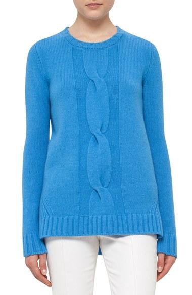 Women's Akris Punto Braid Front Wool & Cashmere Sweater