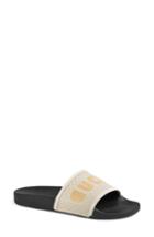 Women's Gucci Pursuit Guccy Logo Slide Sandal Us / 35eu - White