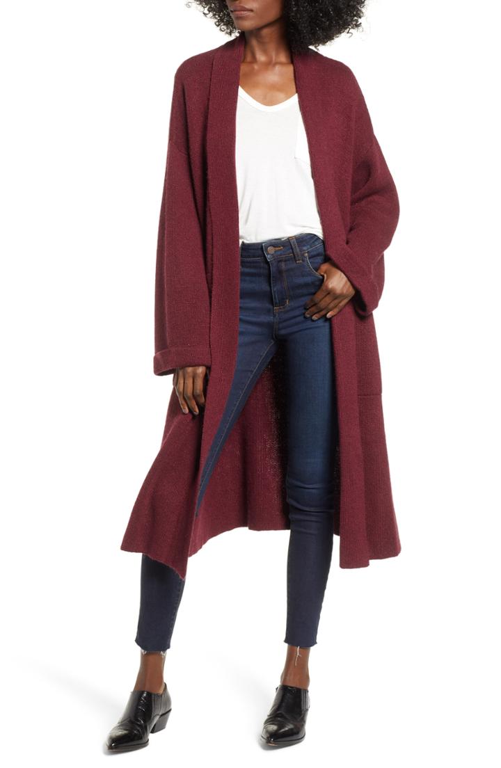 Women's Lira Clothing Odessa Longline Cardigan - Burgundy