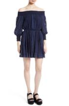Women's Alice + Olivia Pammy Eyelet Embroidered Off The Shoulder Blouson Dress