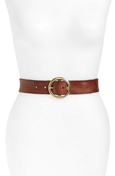 Women's Treasure & Bond Washed Leather Belt - Brown Saddle
