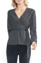 Women's Vince Camuto Legacy Stripe Wrap Top - Black