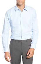 Men's Nordstrom Men's Shop Tech-smart Trim Fit Stretch Check Dress Shirt .5 - 32/33 - Pink