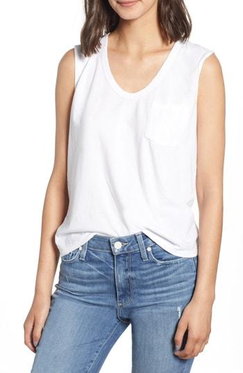 Women's James Perse Pocket Tank - White