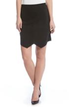 Women's Karen Kane Asymmetrical Faux Suede Skirt - Black
