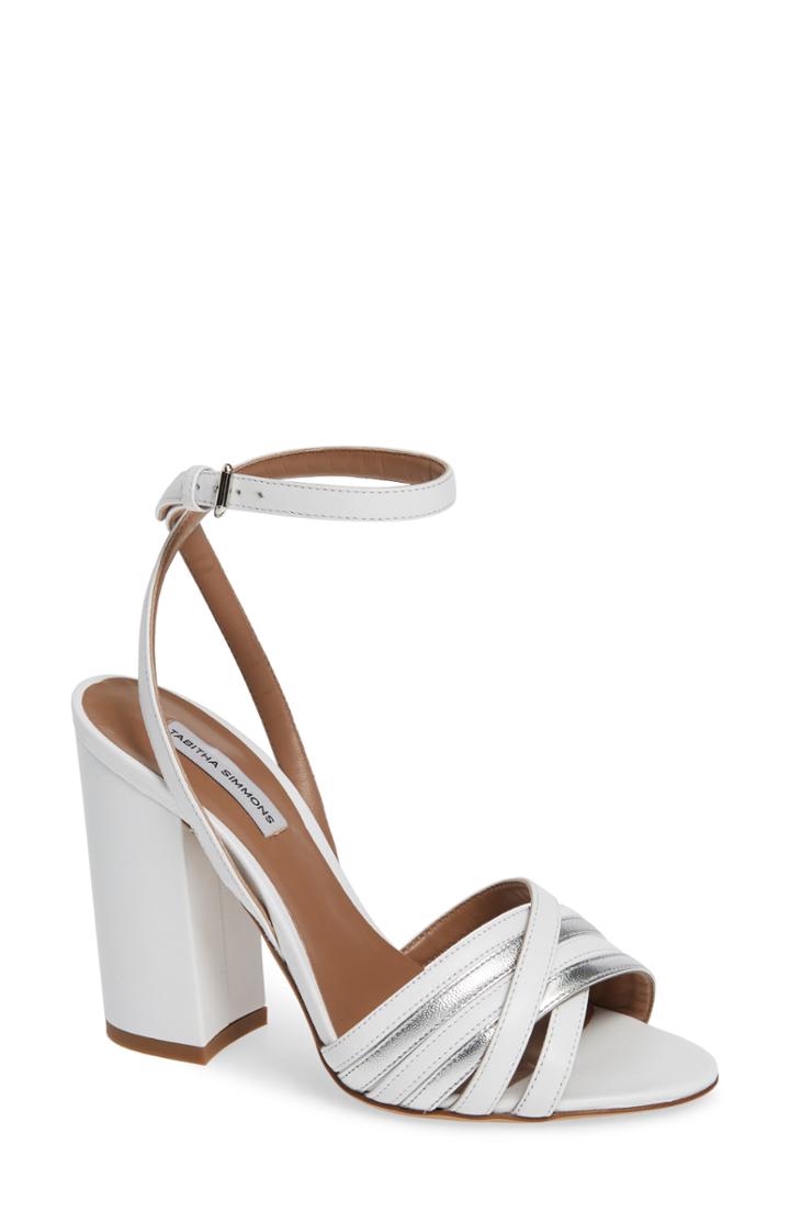 Women's Tabitha Simmons Toni Block Heel Sandal Us / 36eu - White