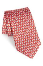 Men's Salvatore Ferragamo Flint Print Silk Tie, Size - Red
