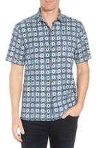 Men's Tommy Bahama Tulum Tiles Silk Camp Shirt - Black