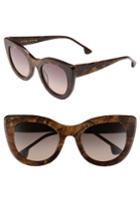 Women's Alice + Olivia Delancey 51mm Cat Eye Sunglasses - Burlwood