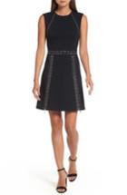 Women's Michael Michael Kors Pyramid Stud Zipper Detail Dress - Black