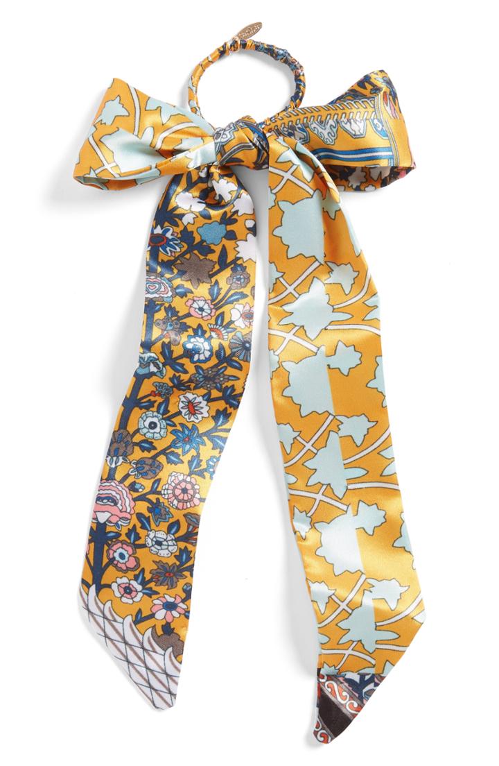 Tasha Colorful Tie Bow Ponytail Holder, Size - Orange