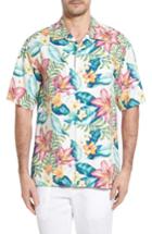 Men's Tommy Bahama Tropic Like It's Hot Silk Camp Shirt, Size - White