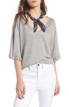 Women's Treasure & Bond Ruffle Trim Tee, Size - Grey