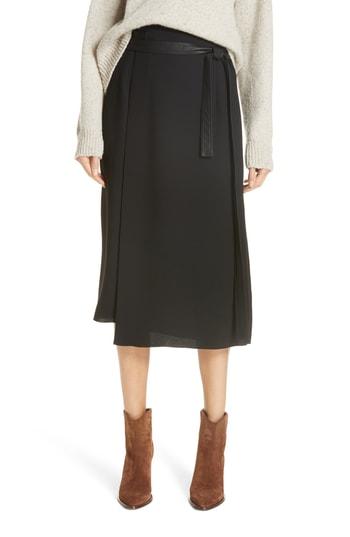Women's Vince Belted Wrap Skirt - Black