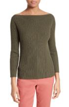 Women's Theory Sandora Merino Wool & Cotton Sweater, Size - Green