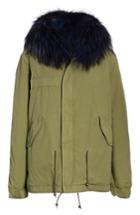 Women's Mr & Mrs Italy Genuine Fox And Coyote Fur Trim Parka - Blue