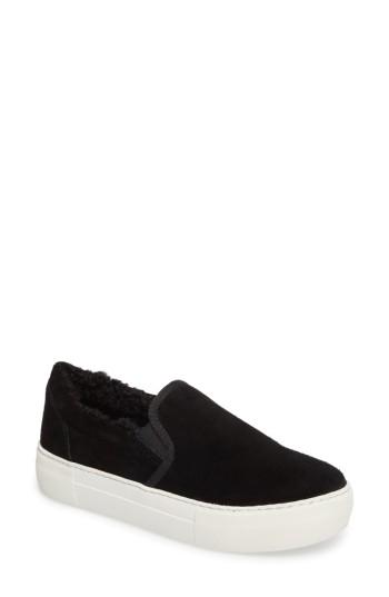 Women's Jslides Arpel Faux Fur Lined Slip-on Sneaker .5 M - Black