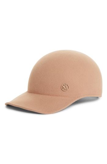 Women's Maison Michel Tiger Rabbit Felt Cap - Beige