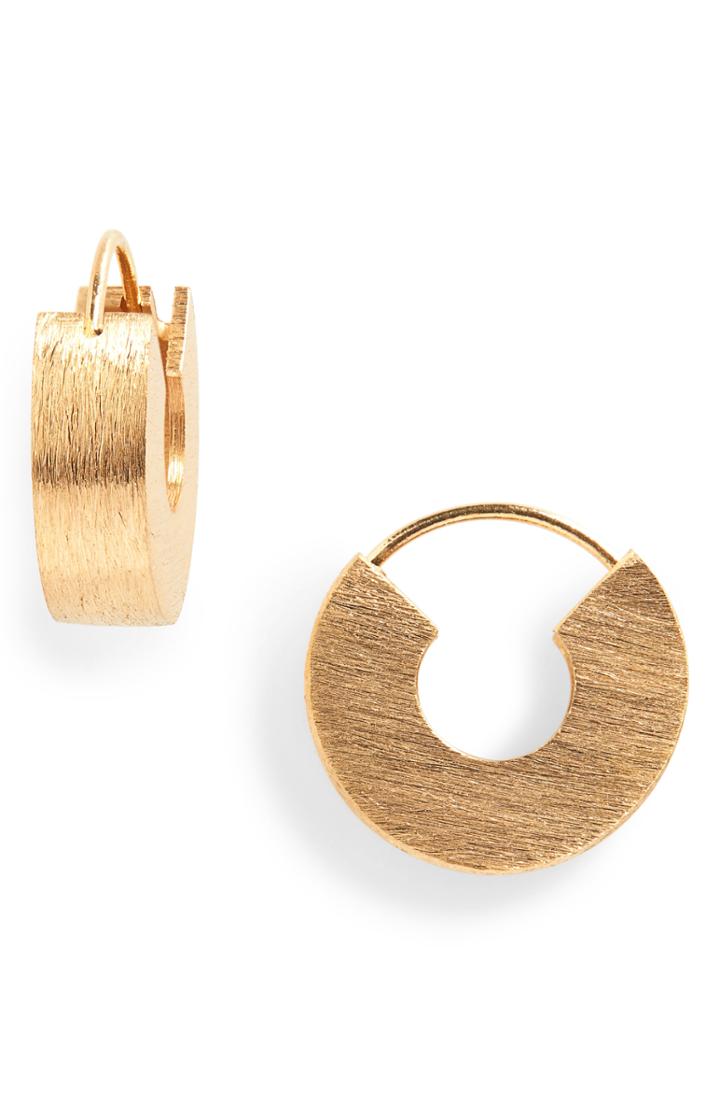 Women's All Blues U-beam Brushed Vermeil Earrings