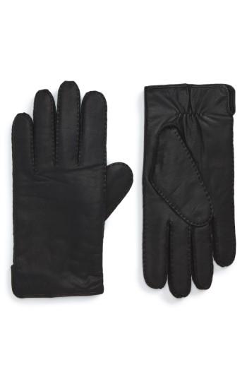 Men's Boss Kanton Leather Gloves .5 - Black