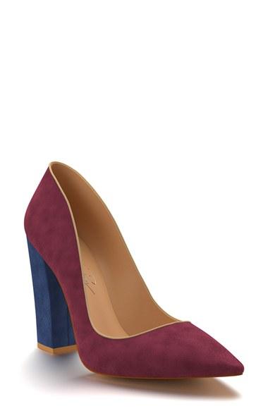 Women's Shoes Of Prey Block Heel Pump B - Burgundy