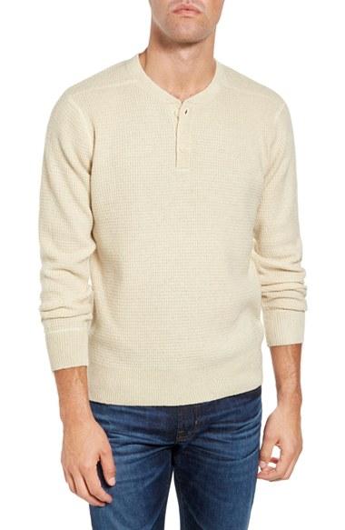 Men's Schott Nyc Thermal Henley - White