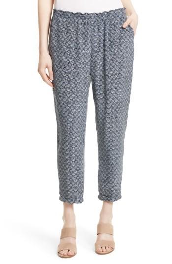 Women's Joie Trini Print Silk Pants - Blue