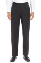 Men's Berle Flat Front Solid Wool Trousers X 34 - Black