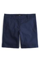 Women's J.crew Stretch Cotton Chino Shorts - Blue