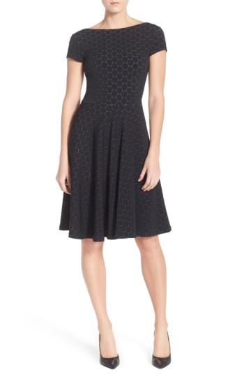 Women's Leota 'circle' Jacquard Woven Jersey Dress - Black