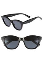 Women's Le Specs Wannabae 49mm Angular Sunglasses - Black