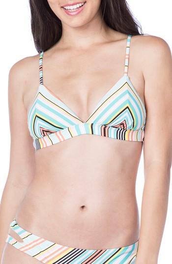 Women's The Bikini Lab Stripe Triangle Bikini Top - Yellow