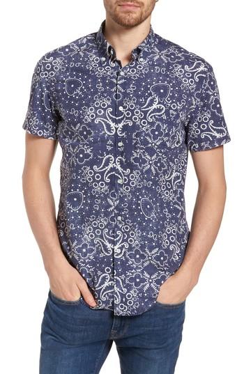 Men's Woolrich John Rich & Bros. Paisley Sport Shirt - Blue