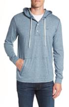 Men's Psycho Bunny Embroidered Henley Hoodie (xs) - Blue