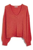 Women's Madewell Balloon Sleeve Pullover Sweater, Size - Orange