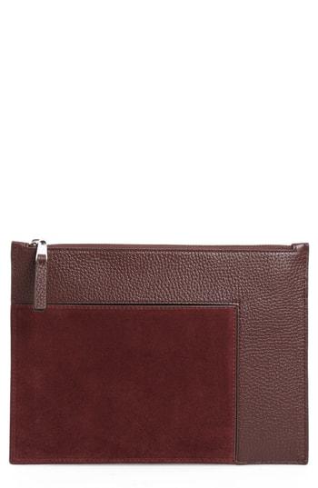 Treasure & Bond Dani Suede & Leather Pouch - Burgundy