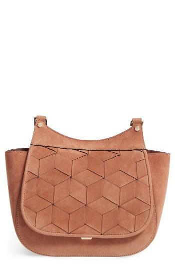 Welden Vagabond Woven Flap Suede Satchel -