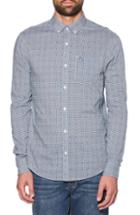 Men's Original Penguin Mini Gingham Print Woven Shirt - Blue