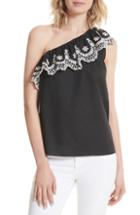 Women's Kate Spade New York One-shoulder Cutwork Top - Black