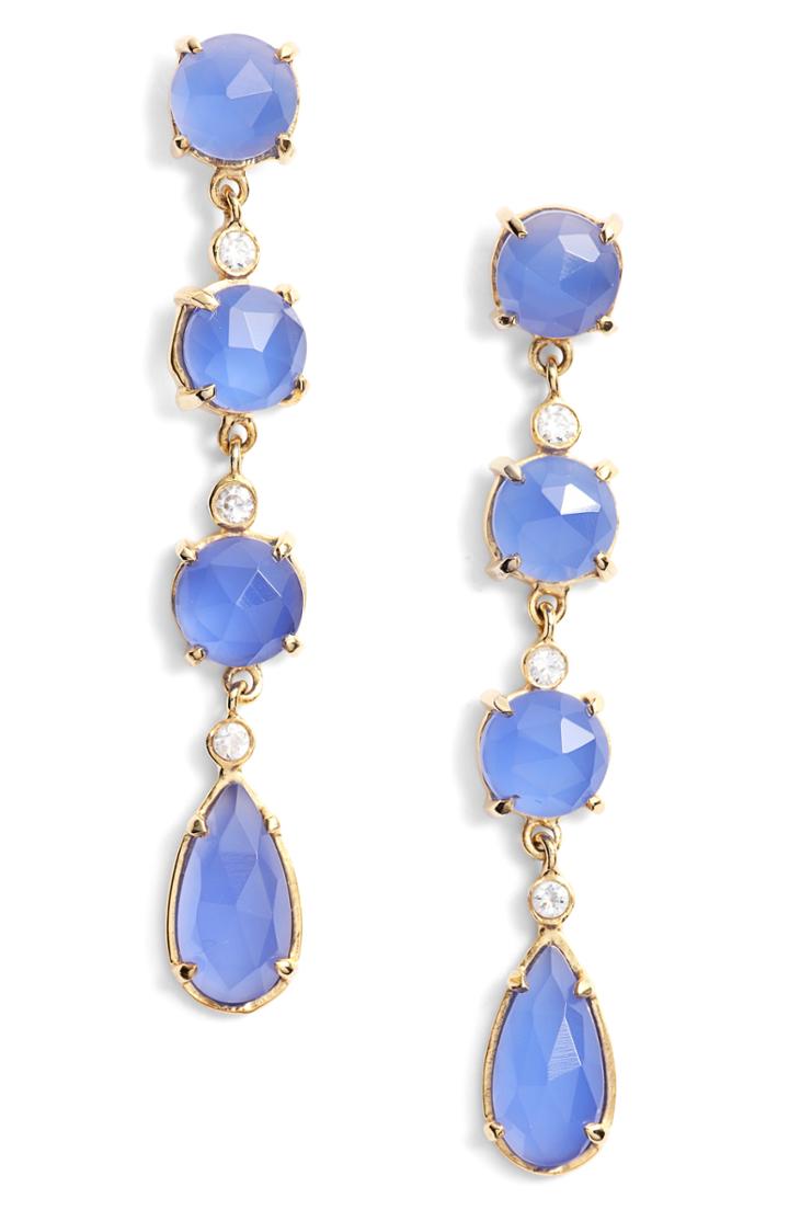 Women's Argento Vivo Stone Linear Drop Earrings