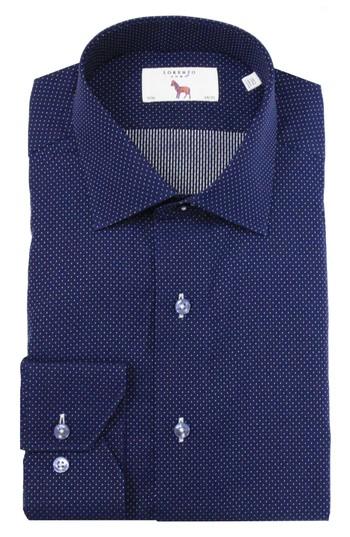 Men's Lorenzo Uomo Trim Fit Dot Dress Shirt .5 - 32 - Blue