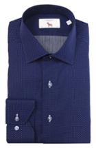 Men's Lorenzo Uomo Trim Fit Dot Dress Shirt .5 - 32 - Blue