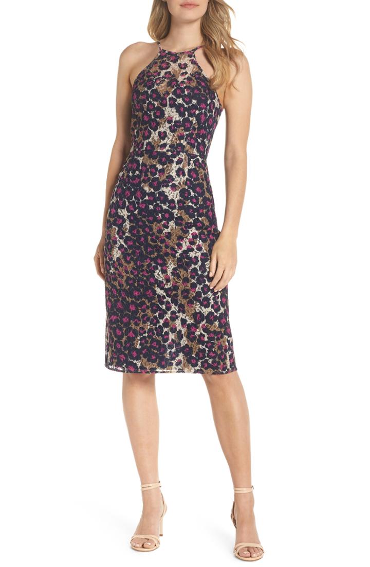 Women's Trina Trina Turk Karin Leopard Lace Halter Dress