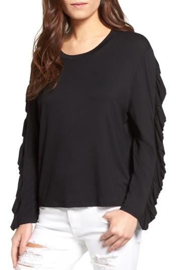 Women's Bp. Ruffle Sleeve Tee - Black